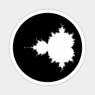 Mandelbrot - Monochrome - White Fill Magnet